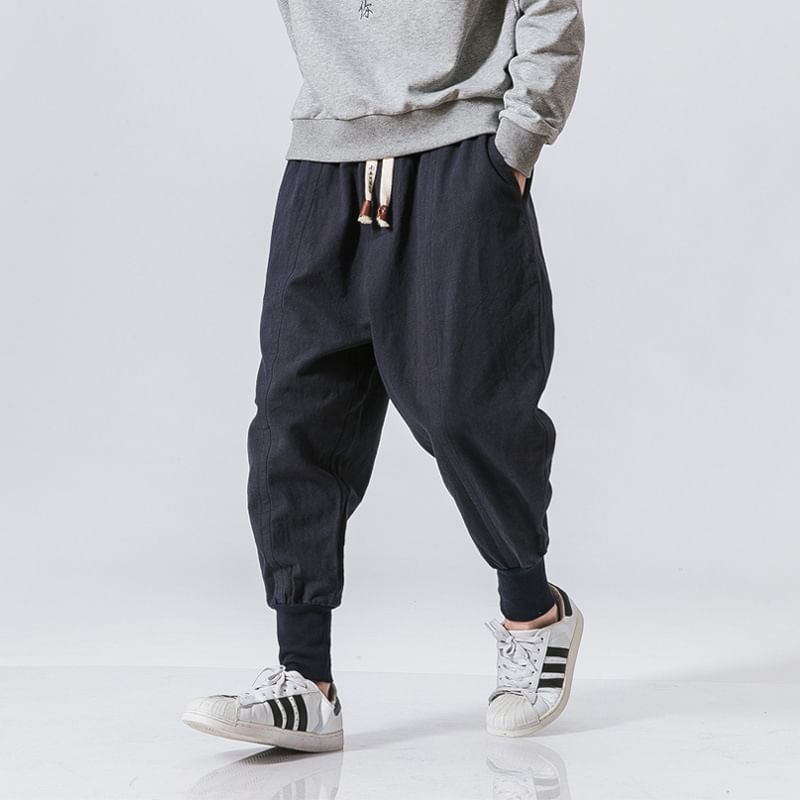 Sheck - Hoge taille effen cropped harembroek