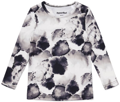 Hyperfied Long Sleeve Logo Top, Black/Grey Watercolor