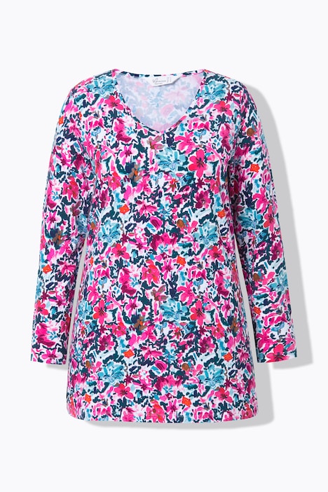 Langarmshirt, Blumenmuster