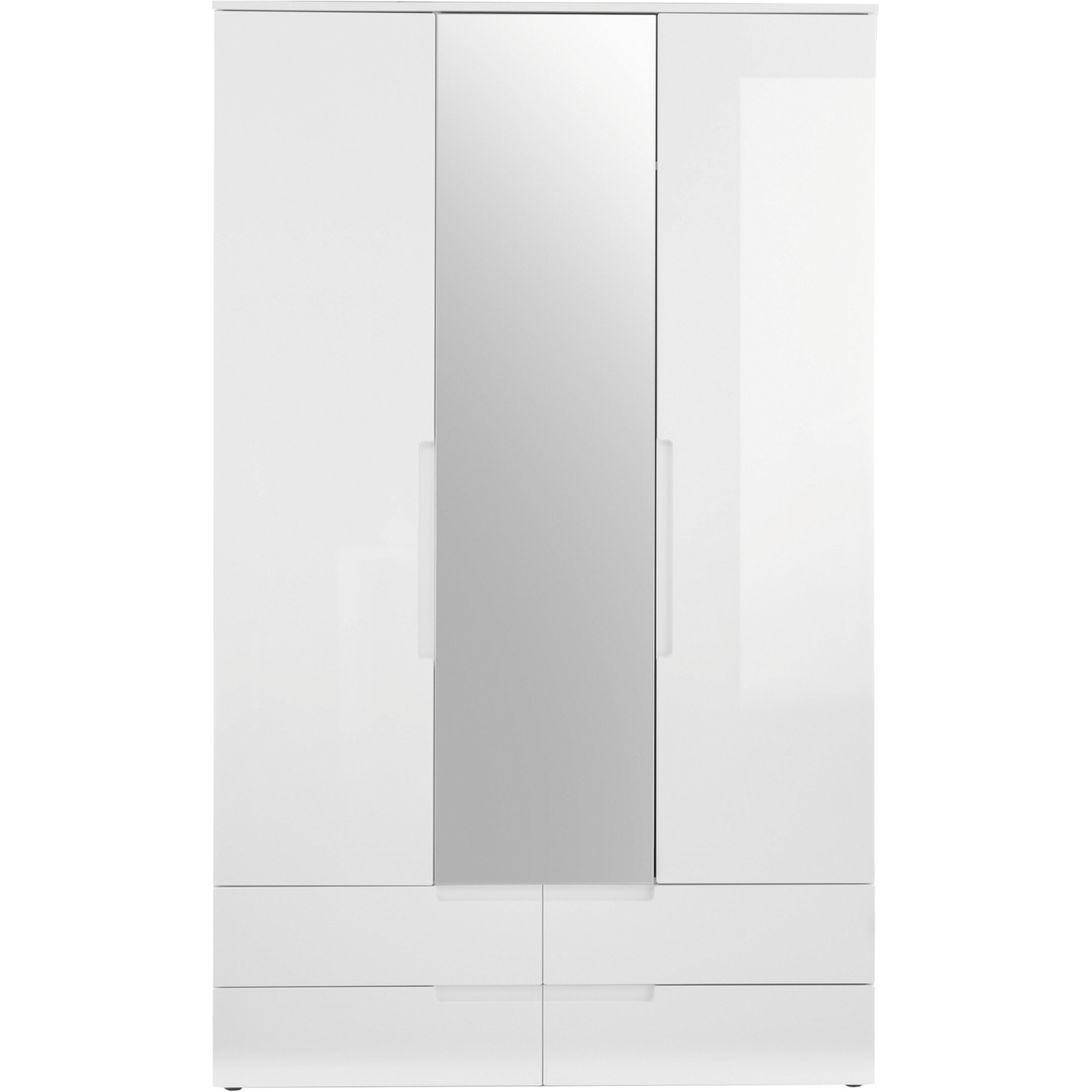 Drehtürenschrank Spice weiss, mit Spiegel 126 x 208 x 57 cm