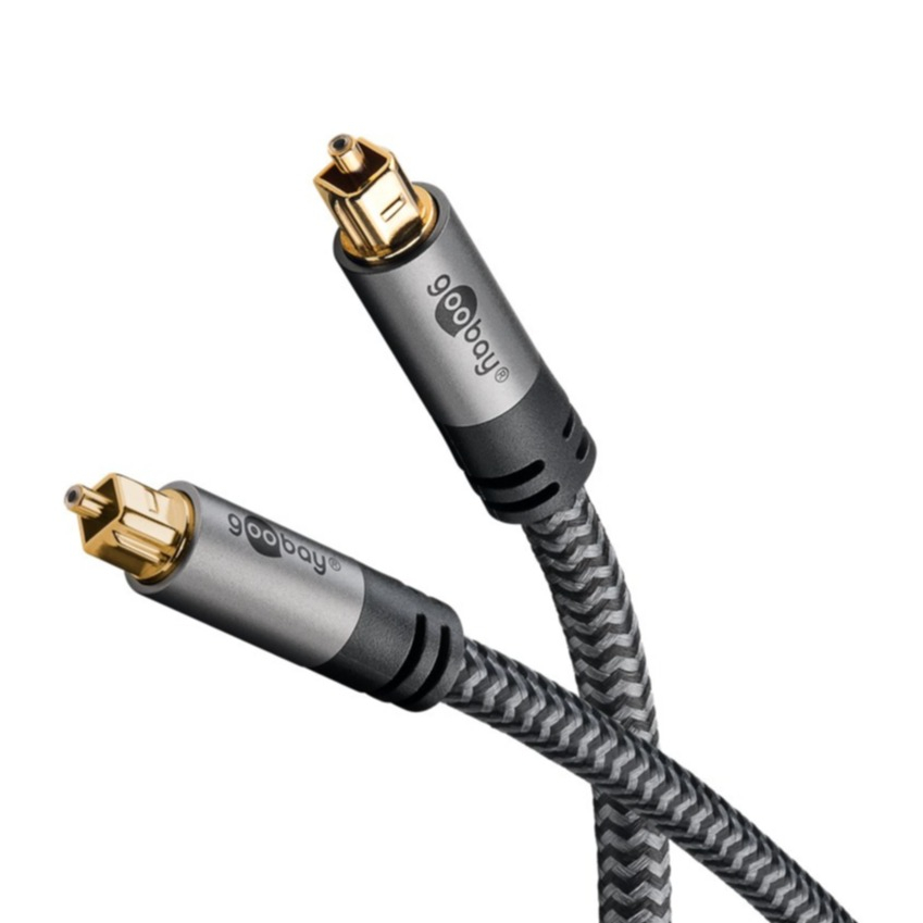 (5m) Optisches Toslink Kabel zur Audioübertragung mit Glasfaserbasis (65307) - Sharkskin Grey