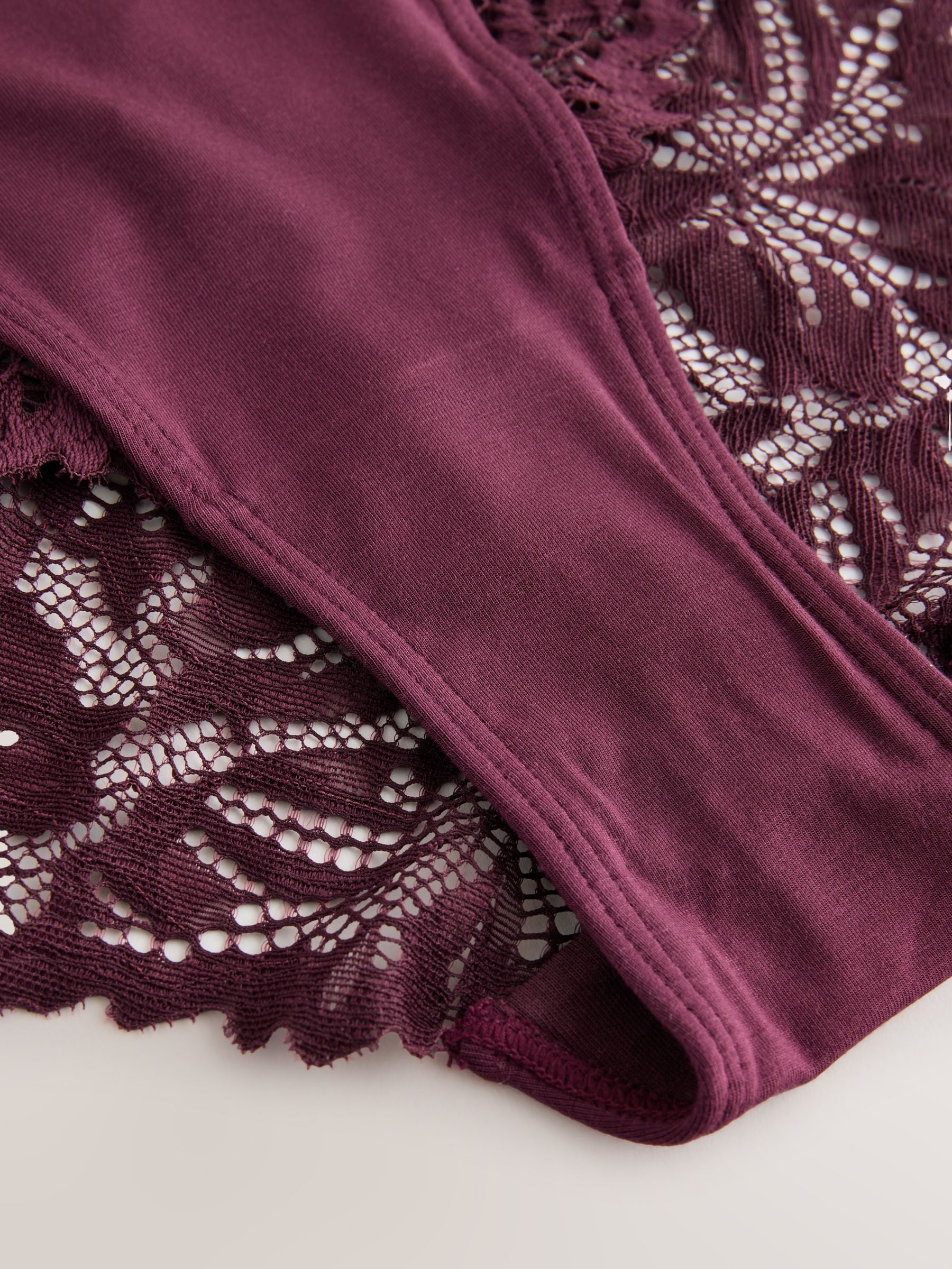 Bordeauxrood - Ultimate Comfort kanten slip verpakking van 2