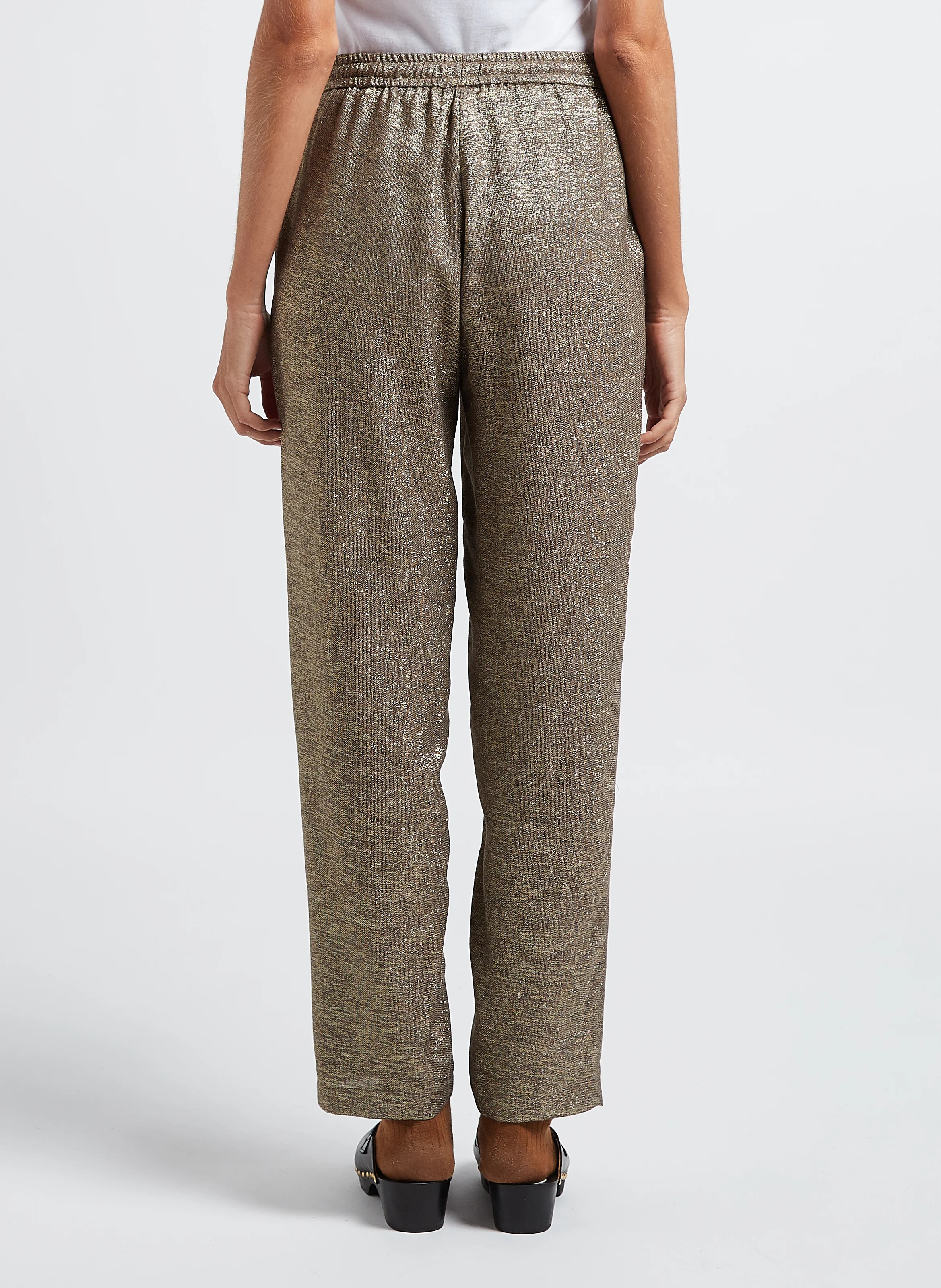 PAPIZO - Pantalon droit métallisé| Doré
