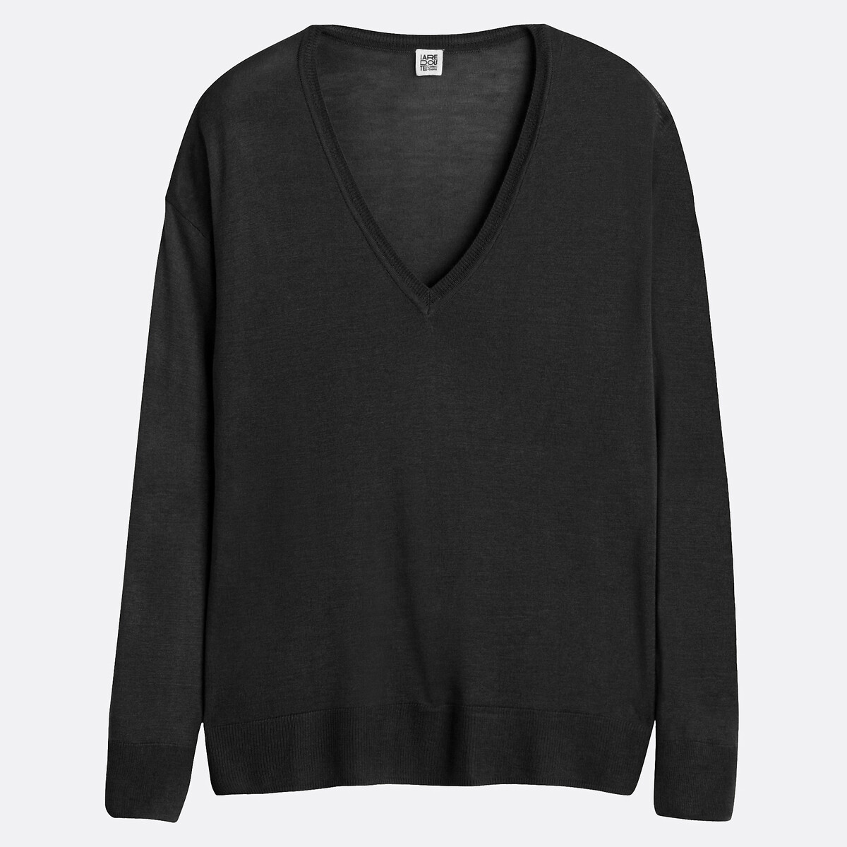 COLEÇÕES LA REDOUTE<br>Suéter com decote em V em malha fina
