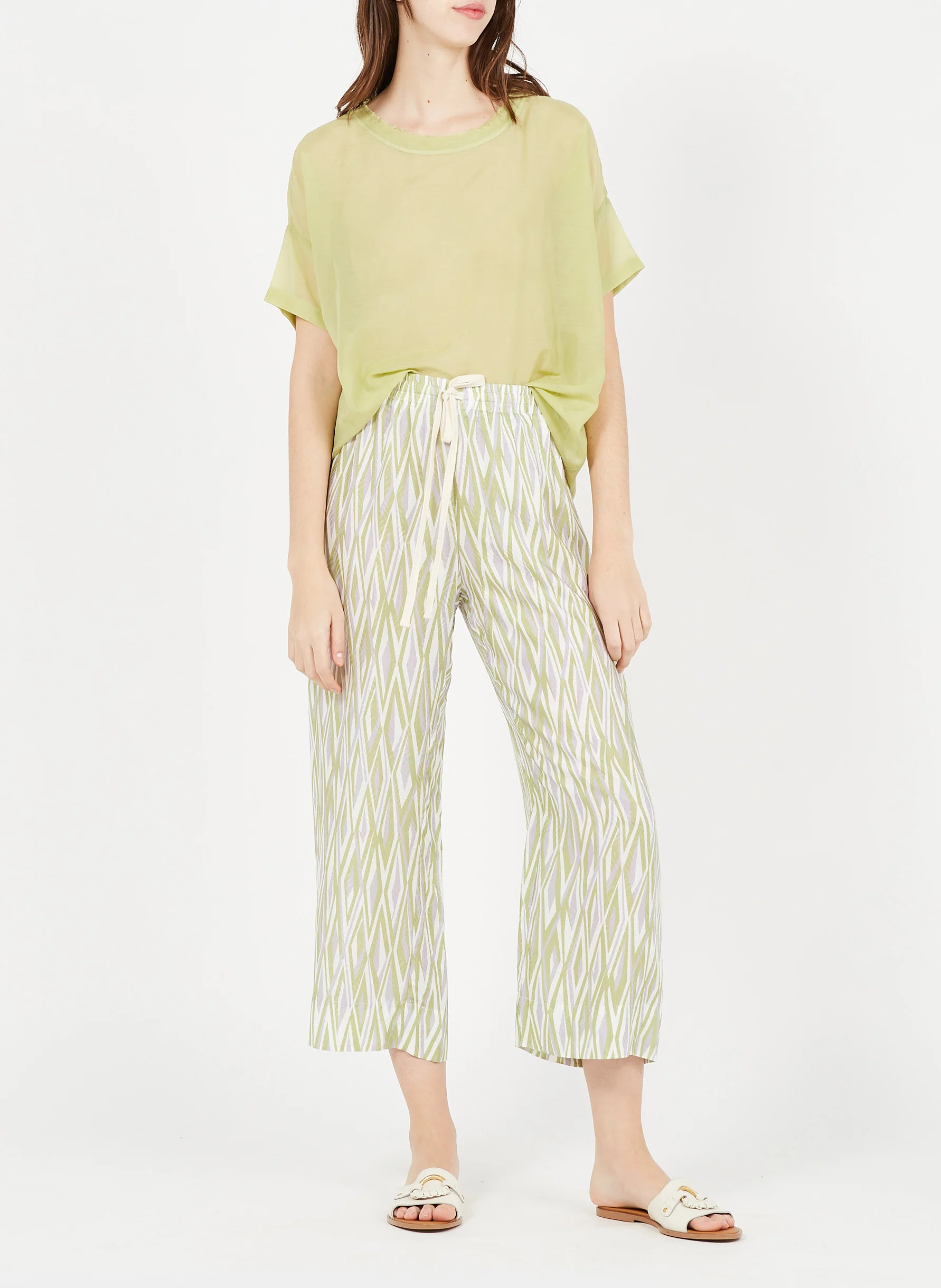 IVY - Pantalon large imprimé | Vert