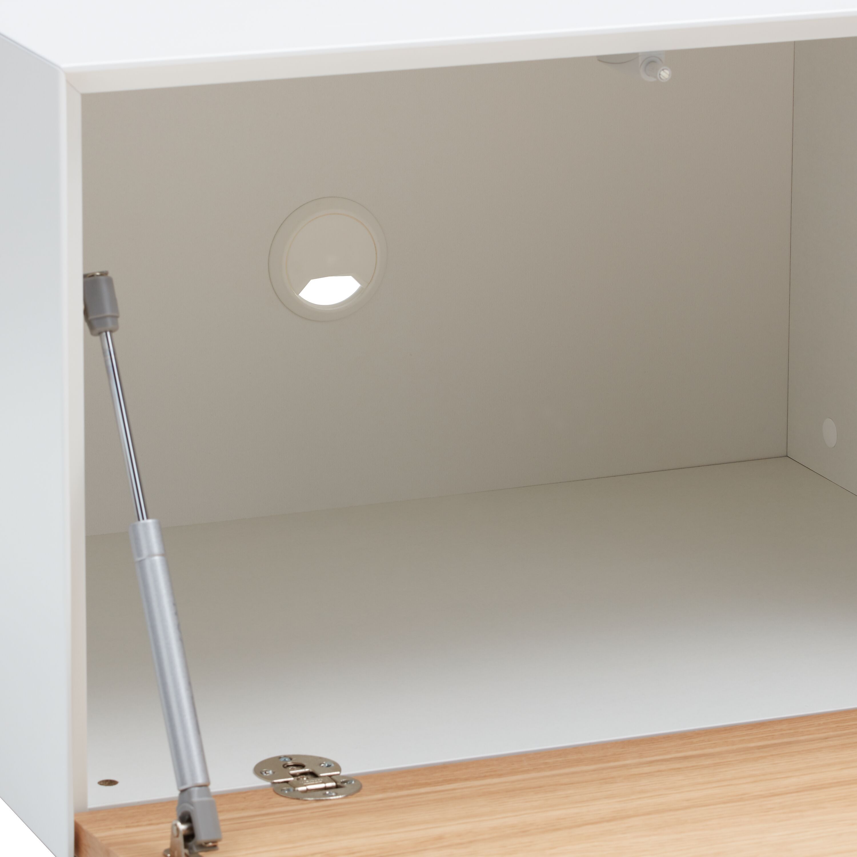 LUX Lowboard - Weiss / Eiche / B: 180.0 cm x T: 46.0 cm x H: 49.5 cm