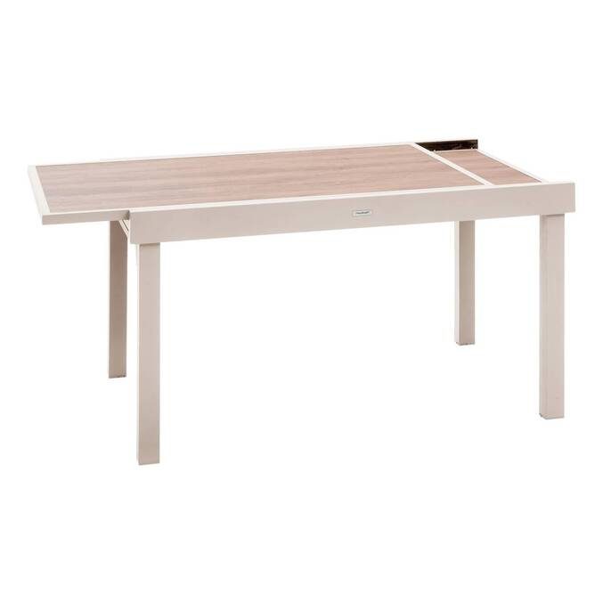 Table de jardin extensible rectangulaire PIAZZA Epeautre / Argile