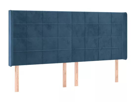 Sommier tapissier matelas et LED Bleu foncé 160x200 cm Velours