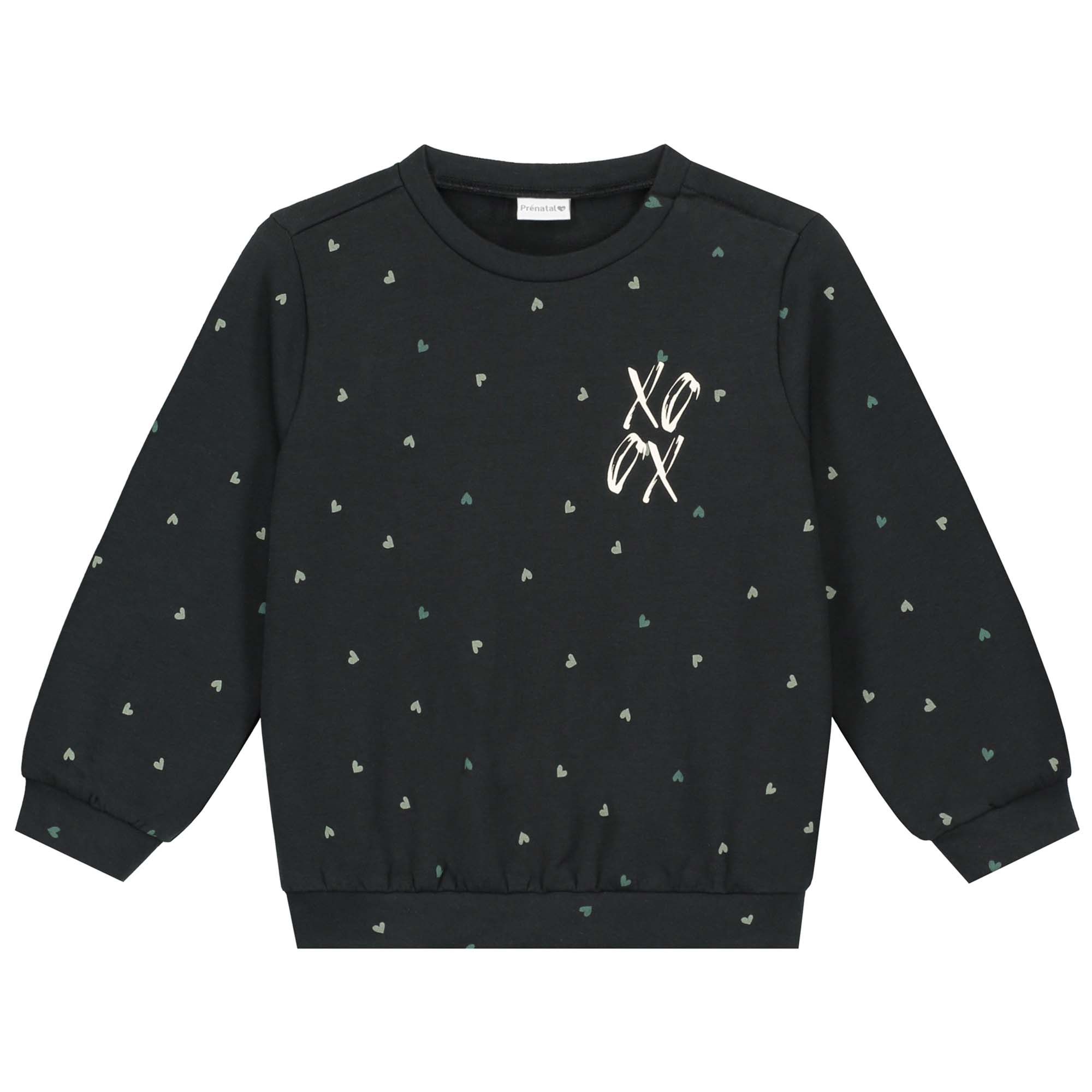Prénatal peuter sweater lange mouwen printopdruk zwart