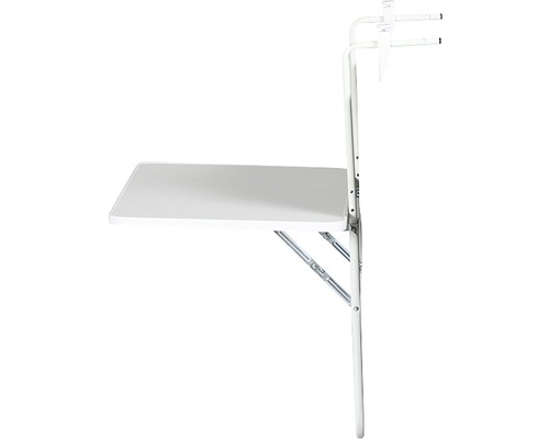 Hangende balkontafel, kunststof, 60x40 cm, wit
