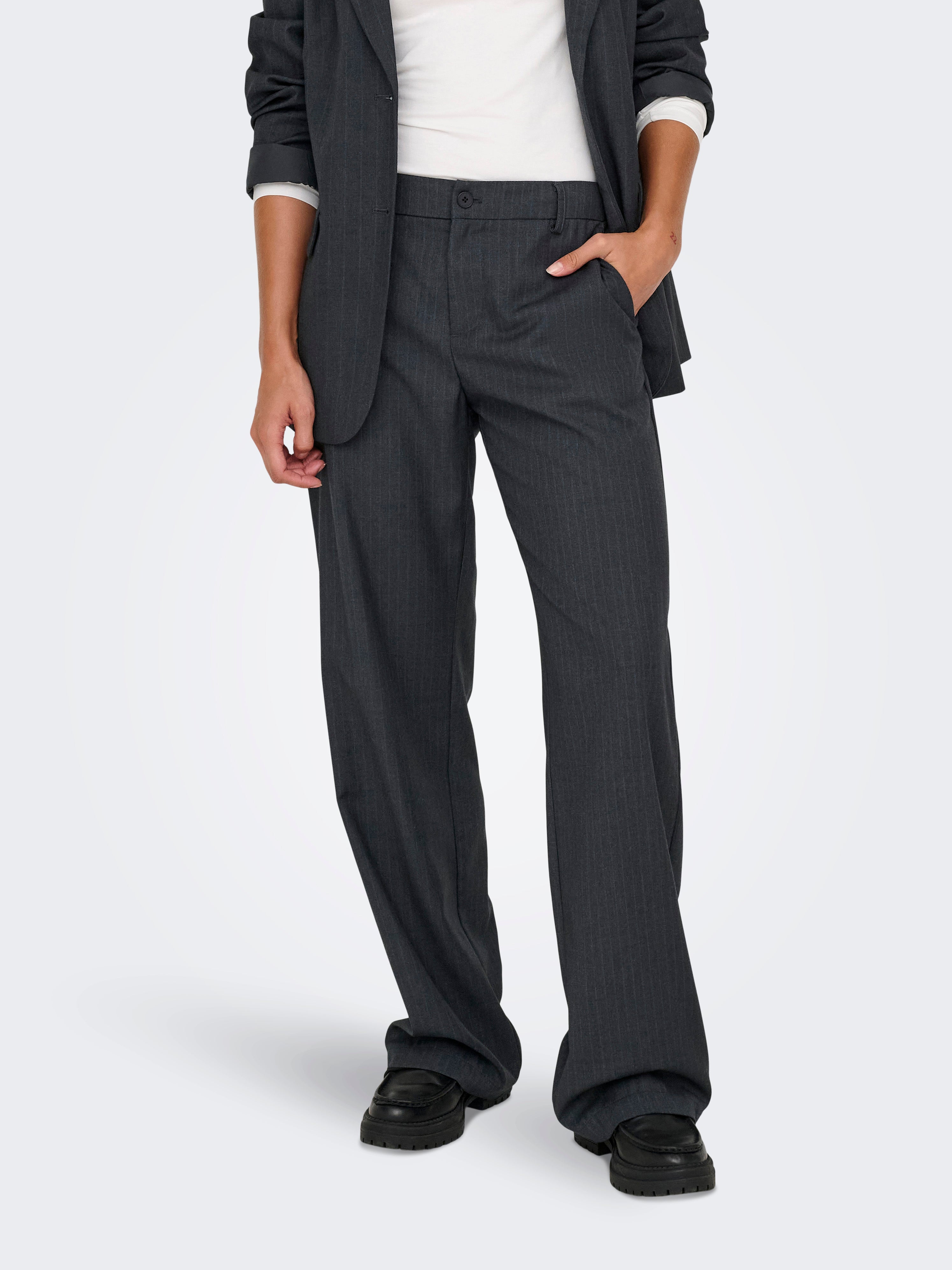 ONLSADIE Niedrige Taille Gerade geschnitten Anzughose Dark Grey