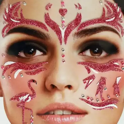 Face Tattoo Sticker Flamingo