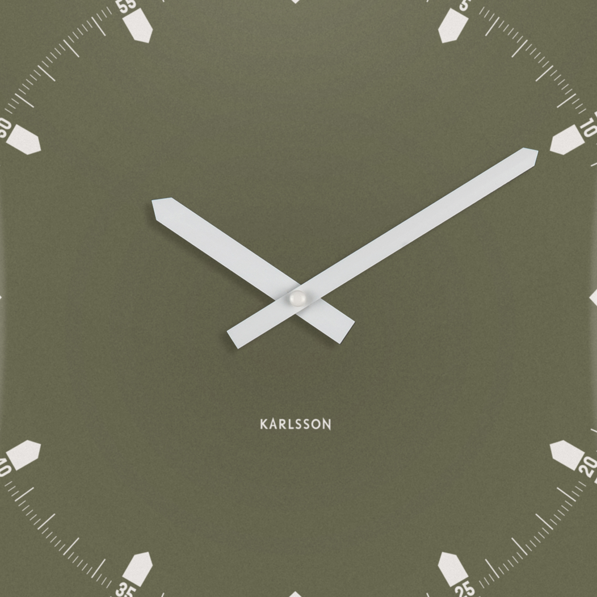 Wandklok Sucinto Dome Square Luxegroen
