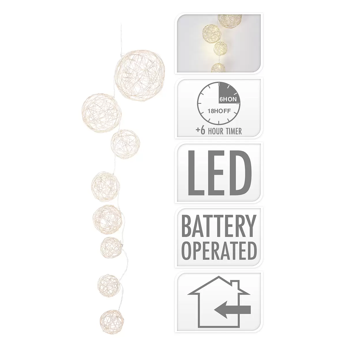 Lichterkette LED LED-Balls Gold