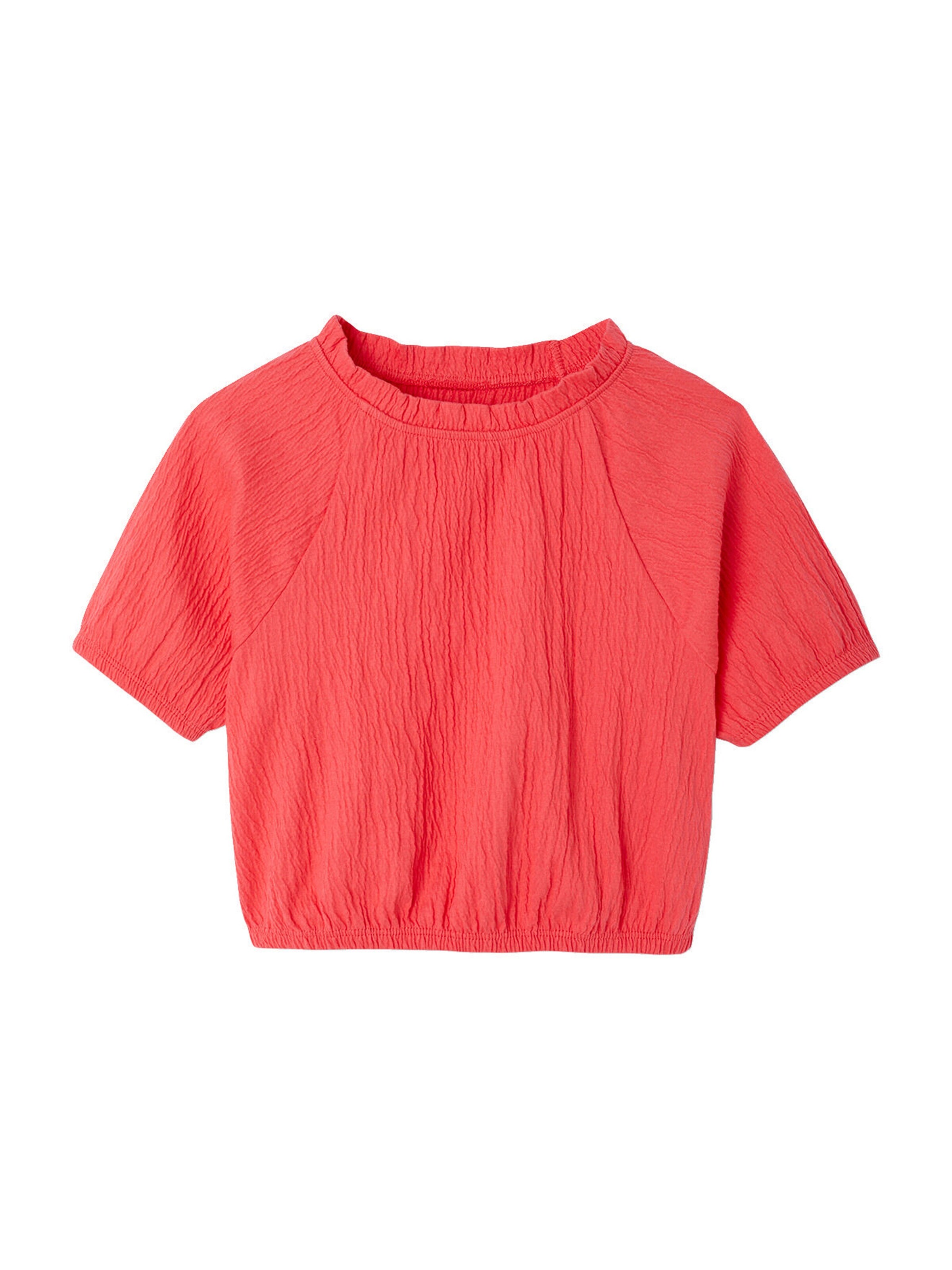 Vertbaudet Mädchen Blusenshirt in Cropped-Länge koralle