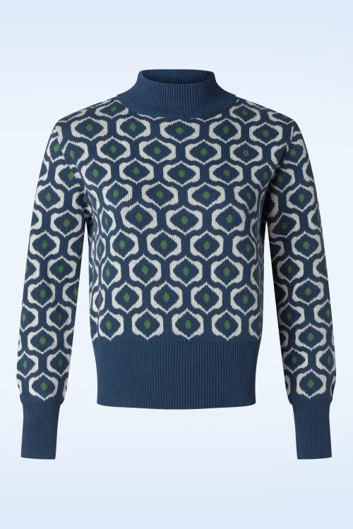 Circus Eye gebreide trui in blauw en multi