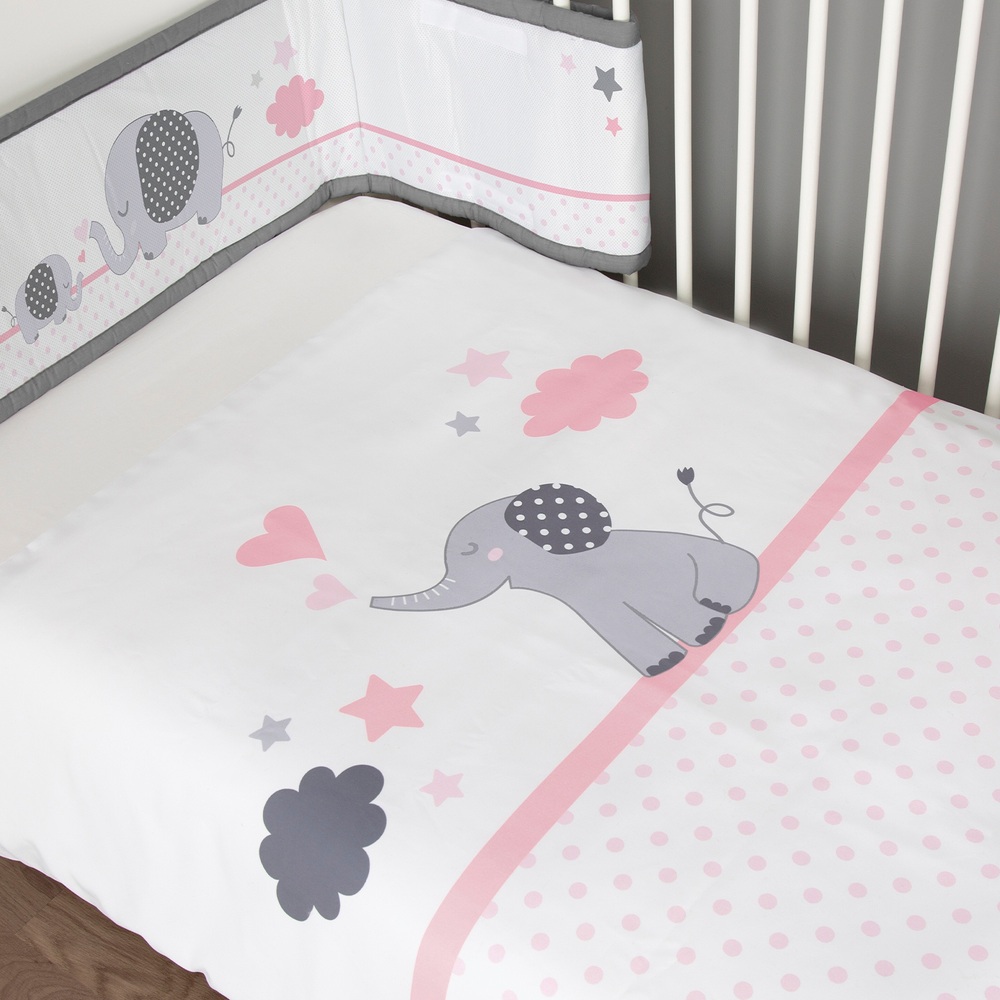 CuddleCo Comfi-Dreams Elefanten 4-teiliges Bettwäscheset