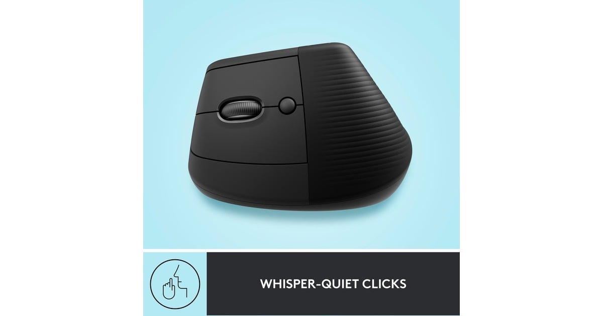 LogitechLift Vertical Ergonomische Muis - Linkshandig  (Grafiet/zwart, 4000 dpi, Bluetooth)