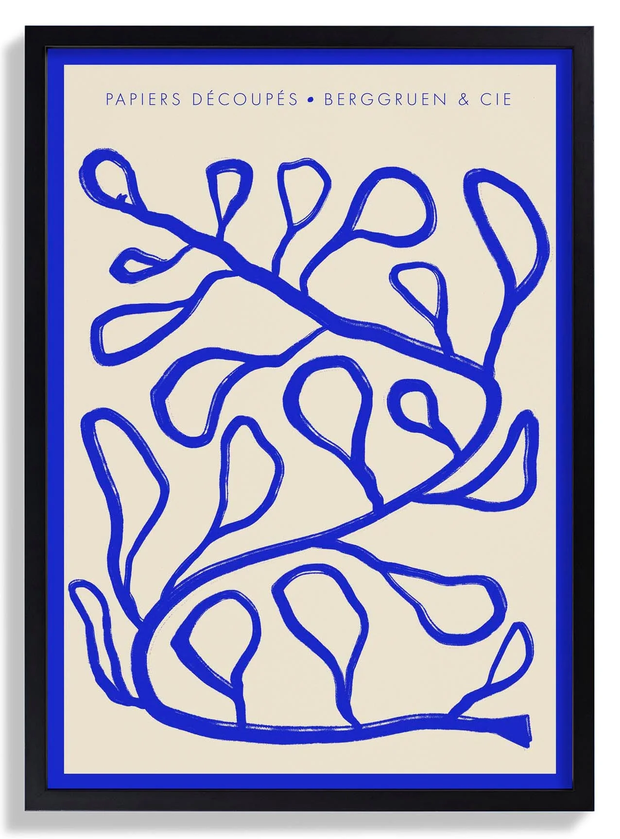 Blaue Linien Papiers Découpés Kunstausstellung