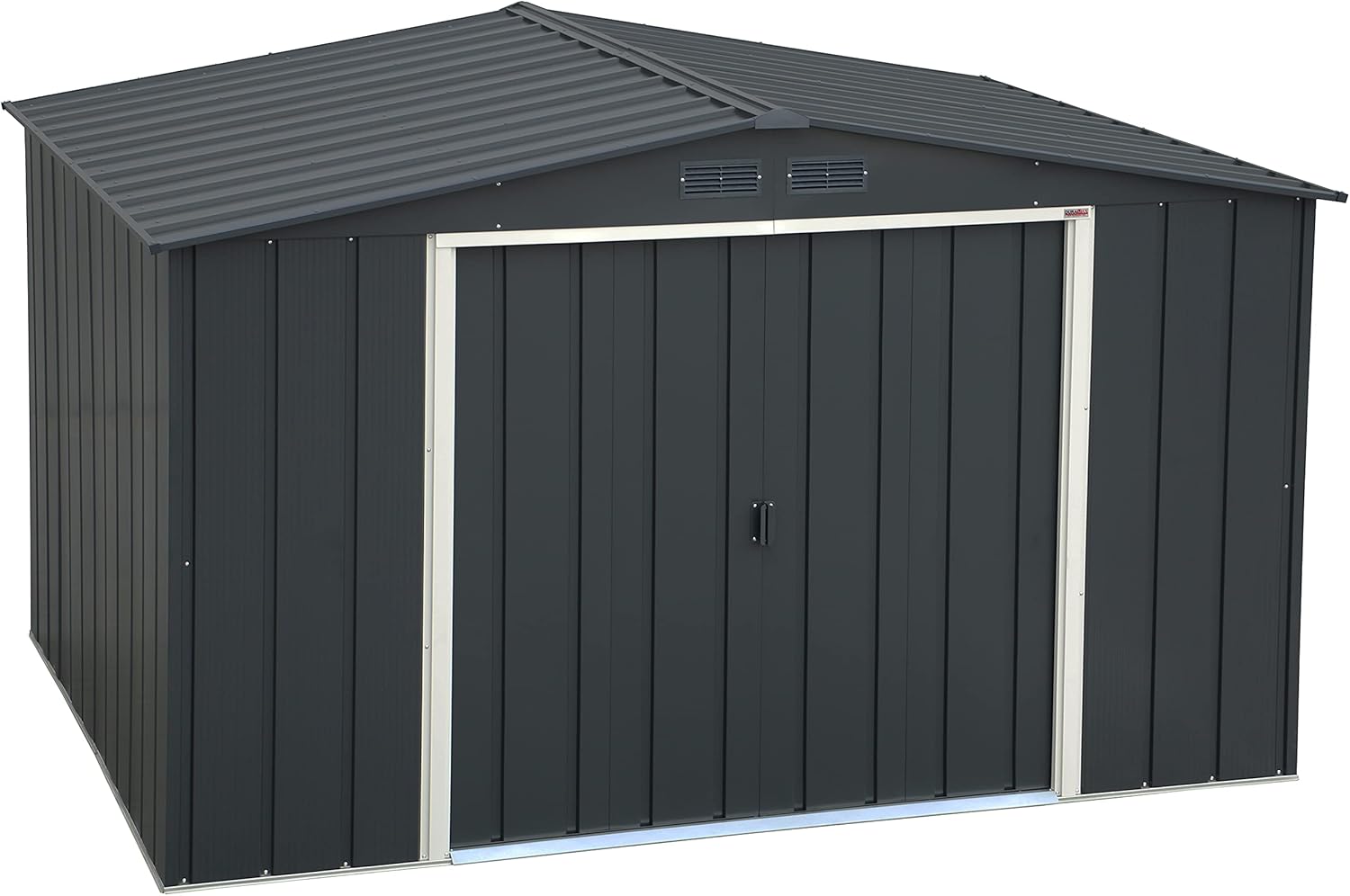 Duramax ECO 10 x 8 (7.28 m²) Metallgerätehaus, feuerverzinktes Metall gerätehaus - Geräteschuppen, verstärkte Dachkonstruktion, wartungsfreier und wetterfester Metallschuppen, Anthrazit