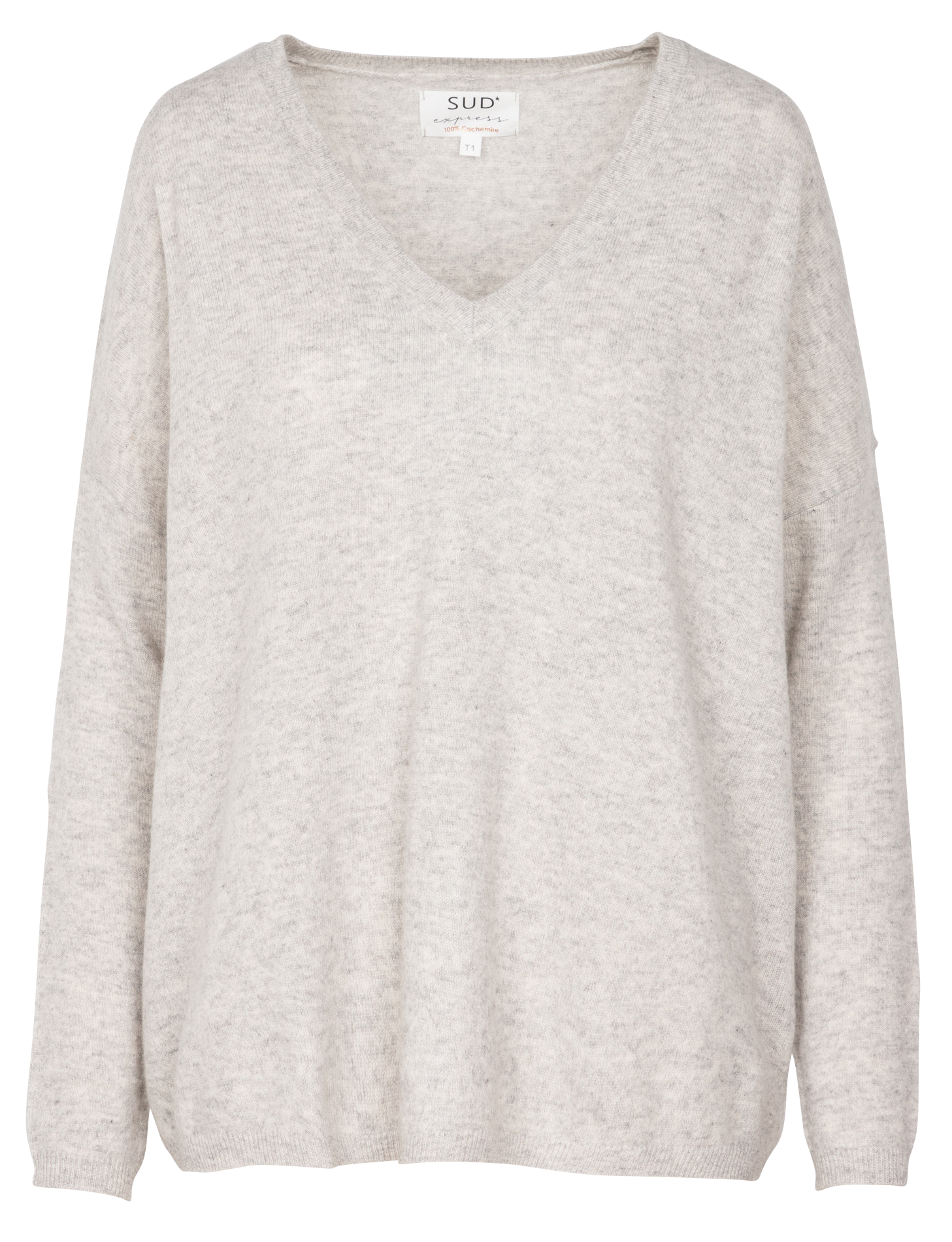 MONJOE - Pull col v en cachemire| Gris