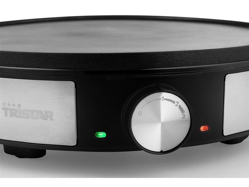 Tristar Crêpe Maker BP-2638 1200 W, Schwarz/Silber Küchengerät zur Herstellung von Crêpes oder Pfannkuchen