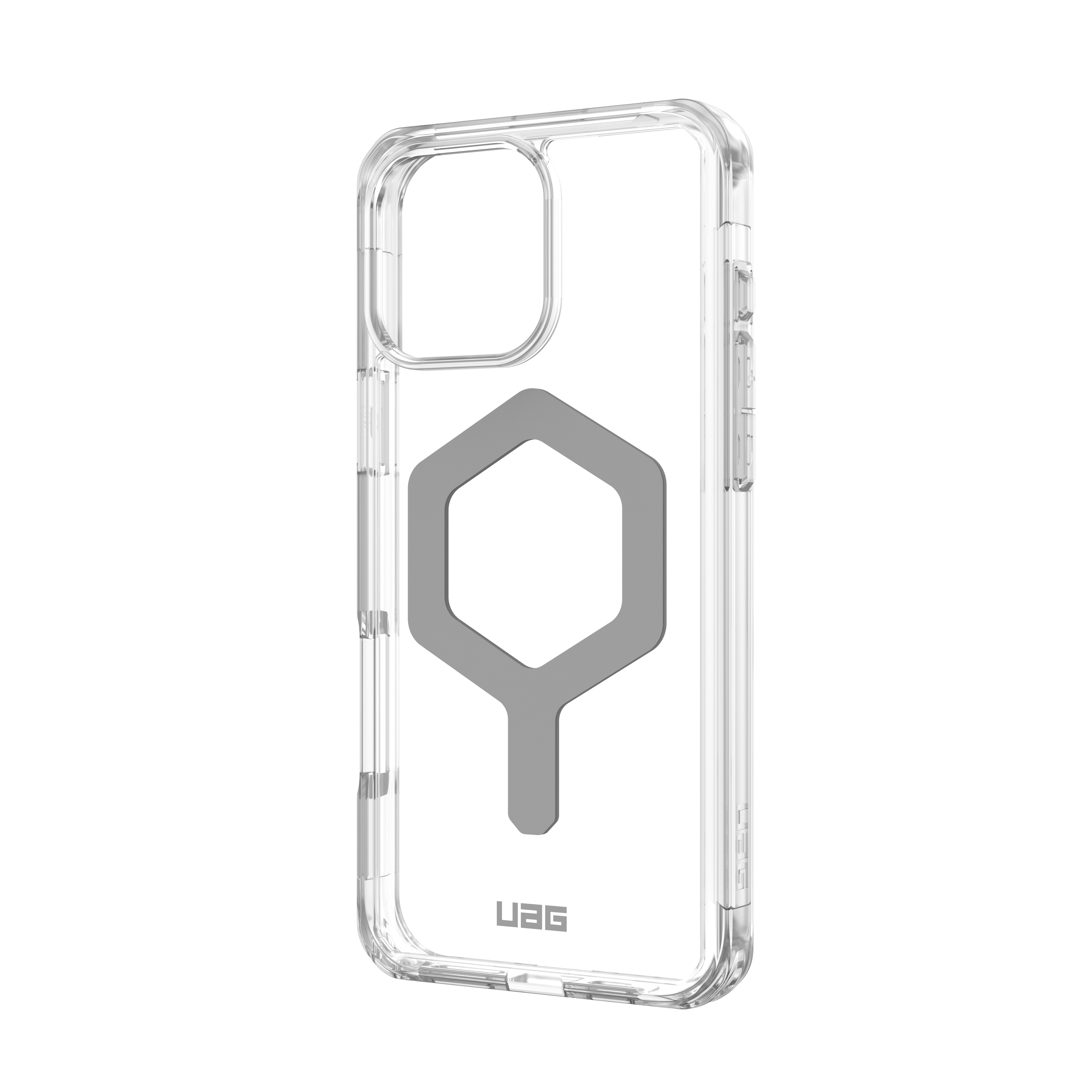 iPhone 16 Pro Max MagSafe Hybrid Schutzhülle Plyo (114481114333) - Transparent (Silber)