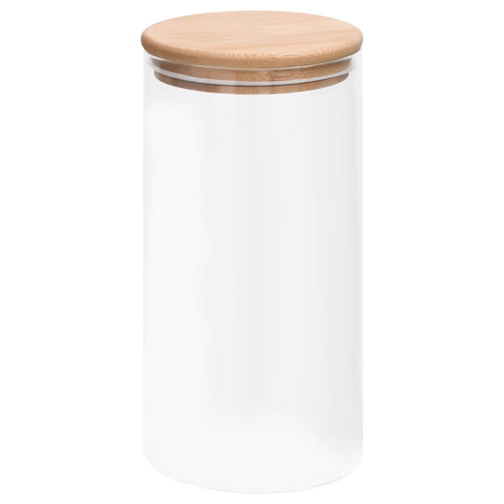 vidaXL Glazen potten met bamboe deksel, 4 stuks, 1200 ml