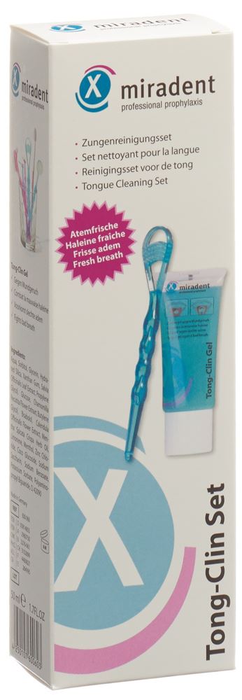 MIRADENT Tong-Clin Set<br>1 Stück, 50ml Gel + Zungenreiniger