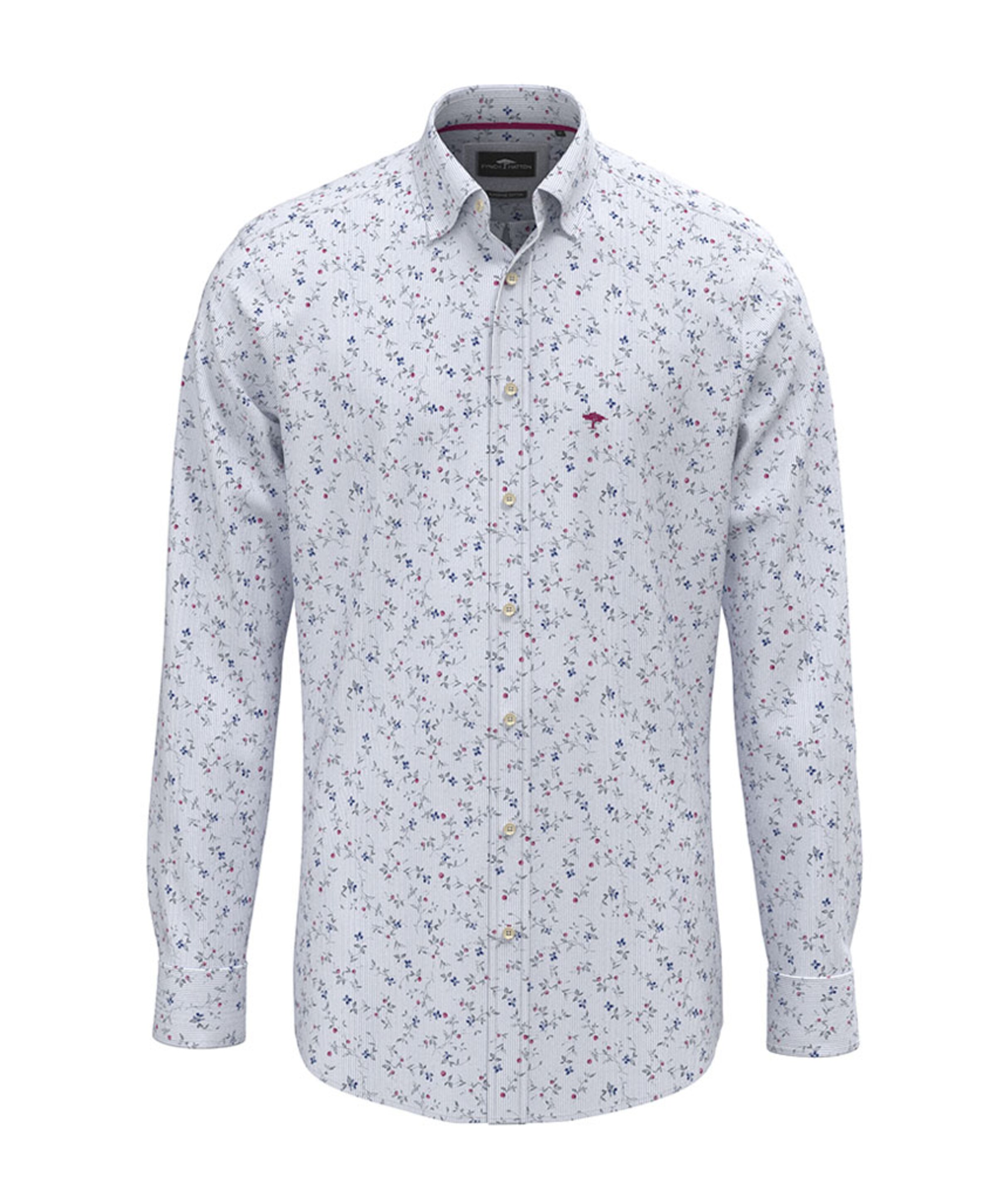Fynch-Hatton Heren overhemd lange mouw blauw
