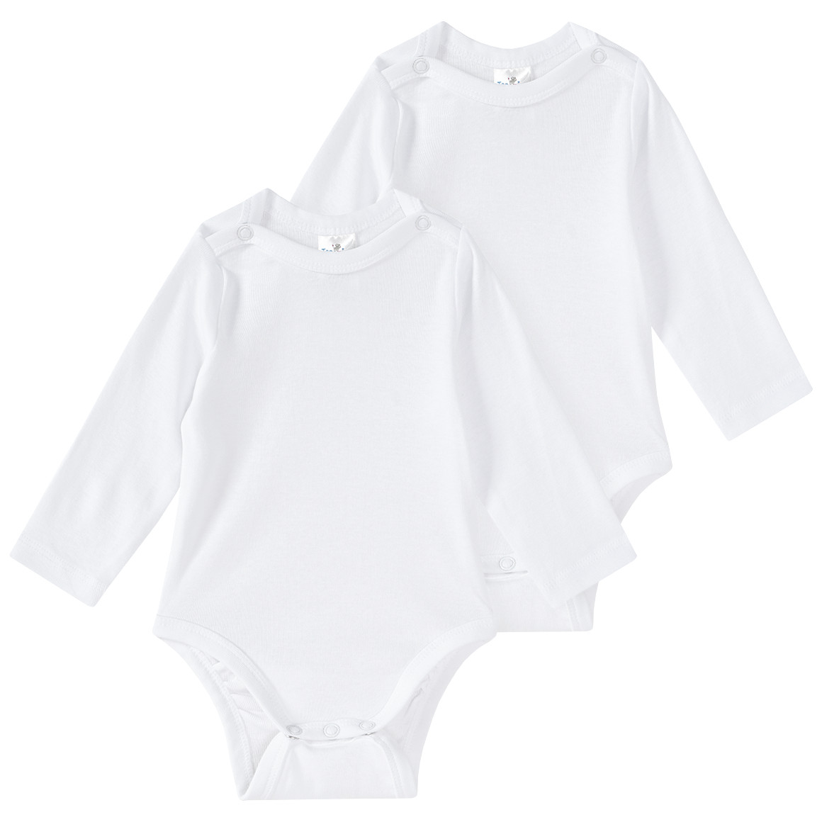 Topomini 2 Baby Langarmbodys im Set weiss