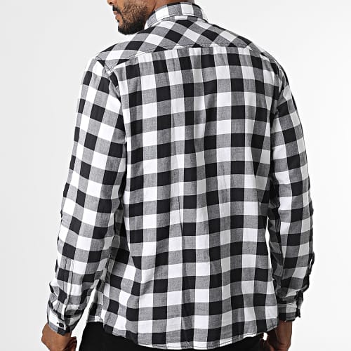Chemise Manches Longues A Carreaux 992CC2F301 Noir Gris Blanc