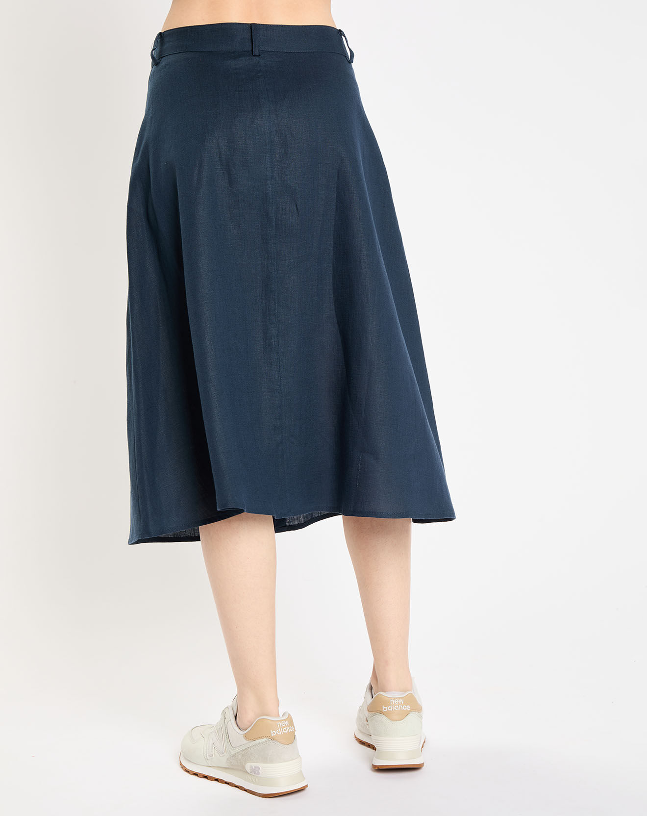 Jodhpur Jupe 100% Lin Rosy bleu marine