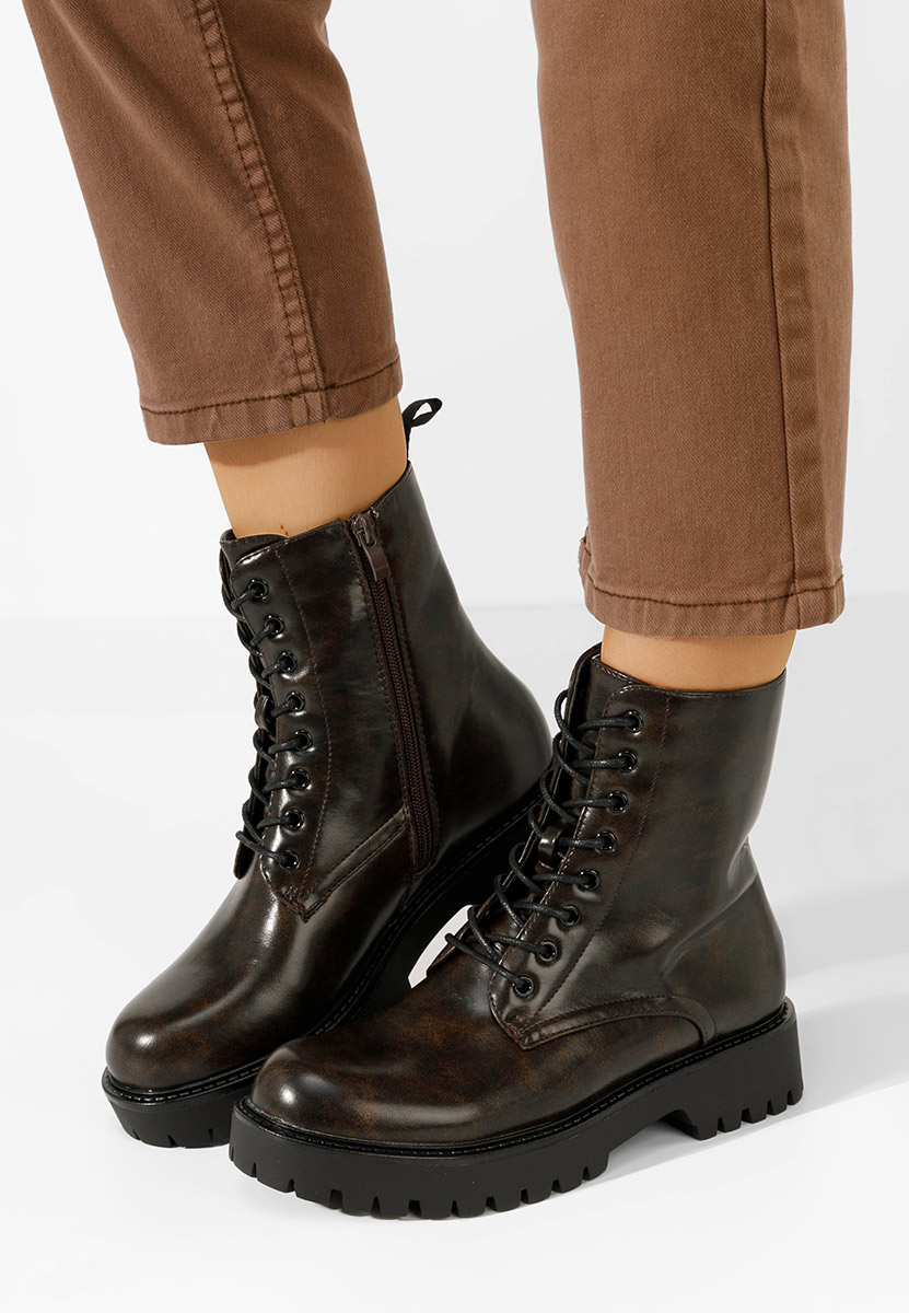 Bottines rangers femme bruns Sarianna