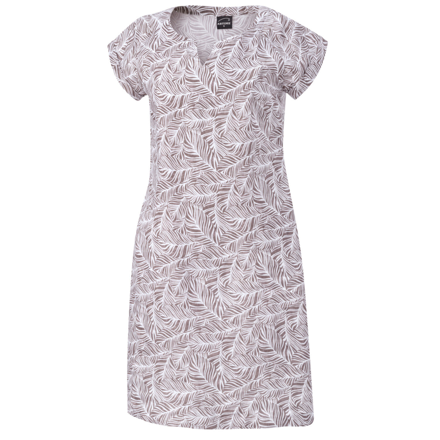 Kurzärmeliges Kleid aus Leinen