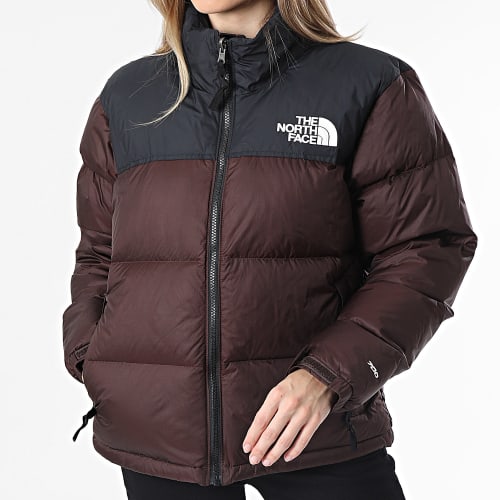Doudoune Femme Retro Nuptse A3XEO Marron Noir