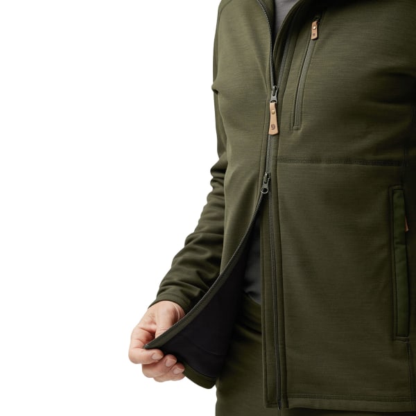 Veste polaire randonnée FJALLRAVEN KEB FLEECE HOODIE M DEEP FOREST