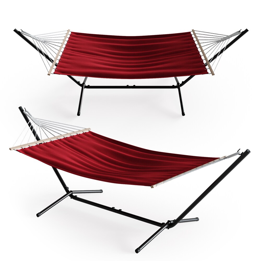 Hängemattengestell Hängematte mit Gestell 350cm rot Metallgestell Sonnenliege