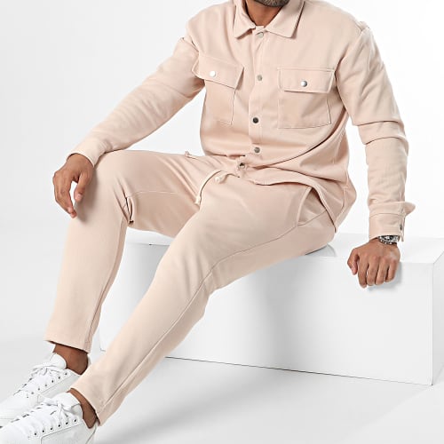 Ensemble Surchemise Et Pantalon Jogging Beige