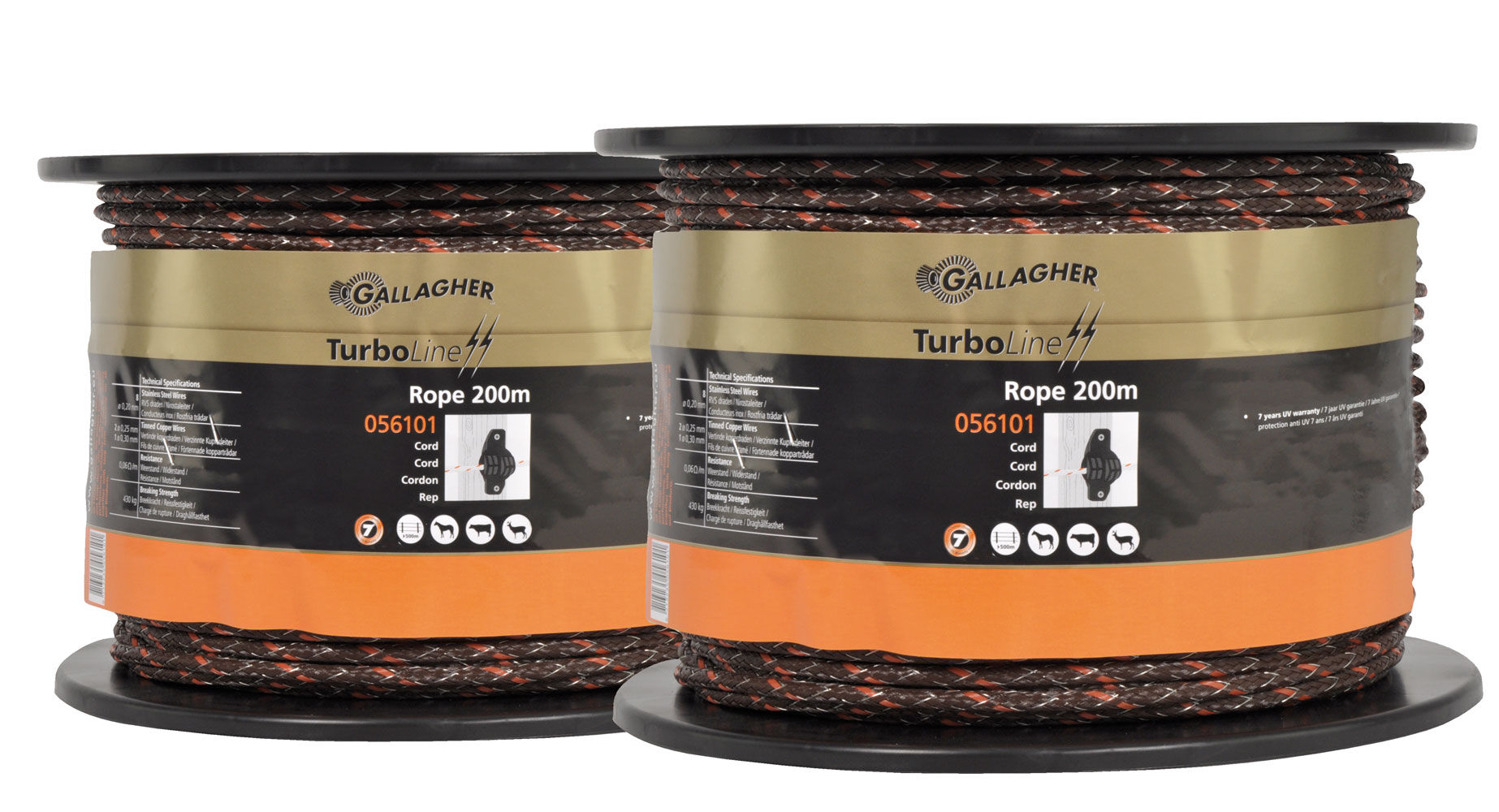 Gallagher Turboline Duopack- Schrikkoord - 17 cm - 2 Stuks - Terra - 53 cm - 40000 cm