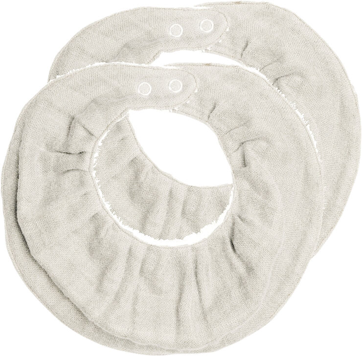 Fabelab Ruffle Bib - Natural- 2 pack Natural