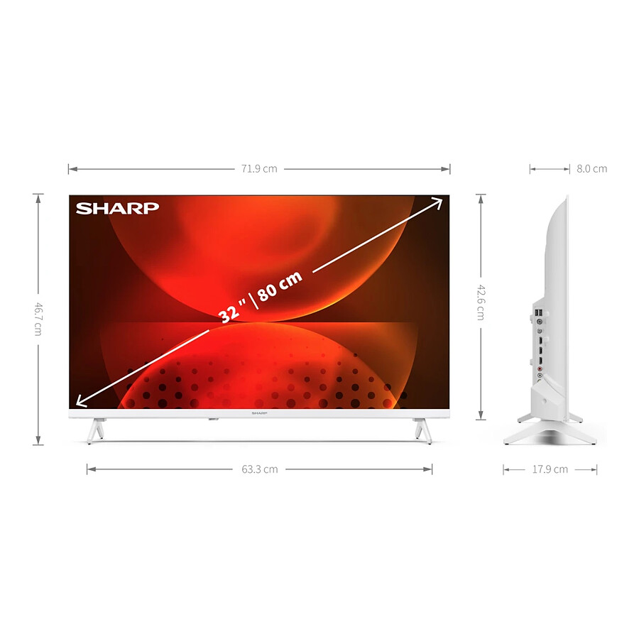 Sharp 32FH2EW - TV HD - 80 cm