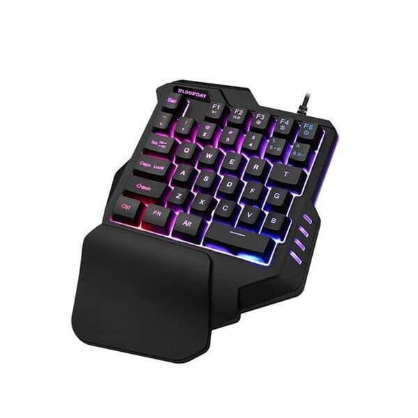 Enhånds-gamingtastatur med belysning