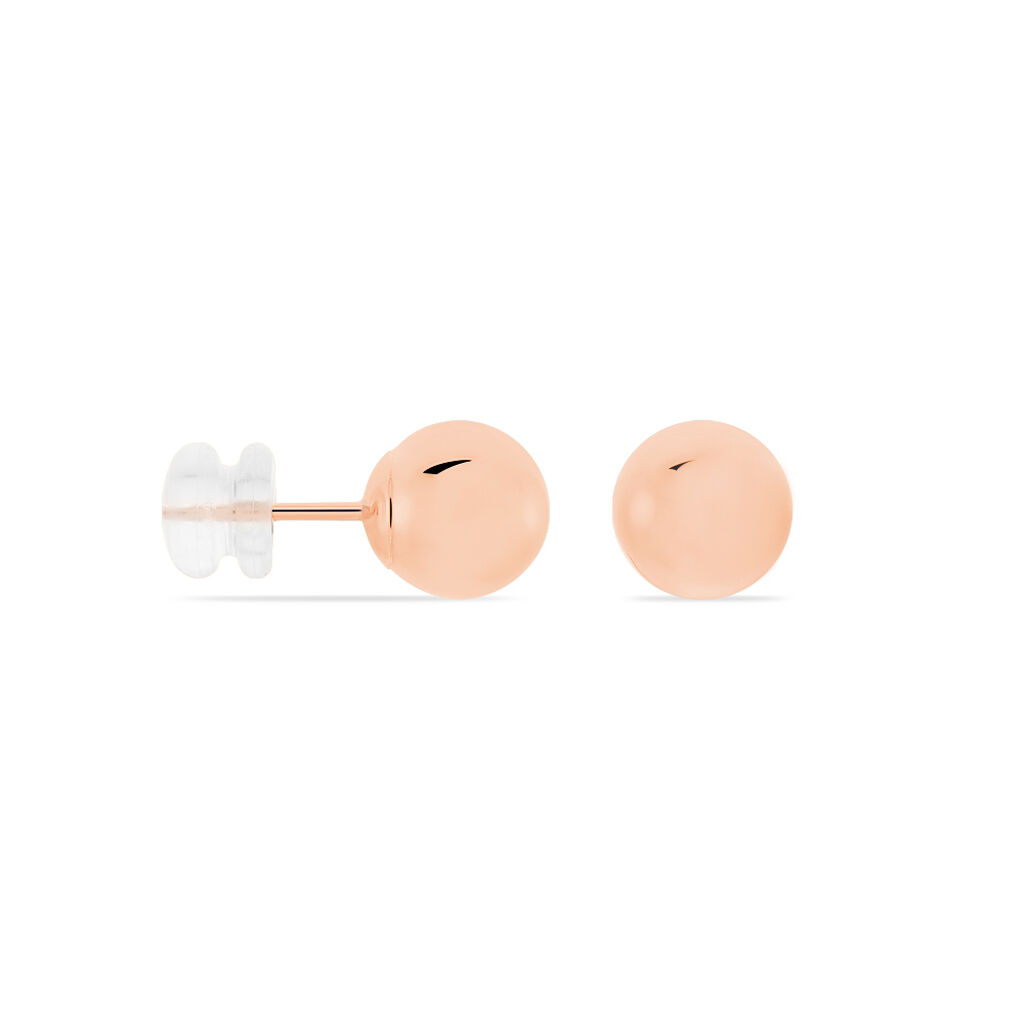 Boucles D'oreilles Puces Fidelia Boule Or Rose