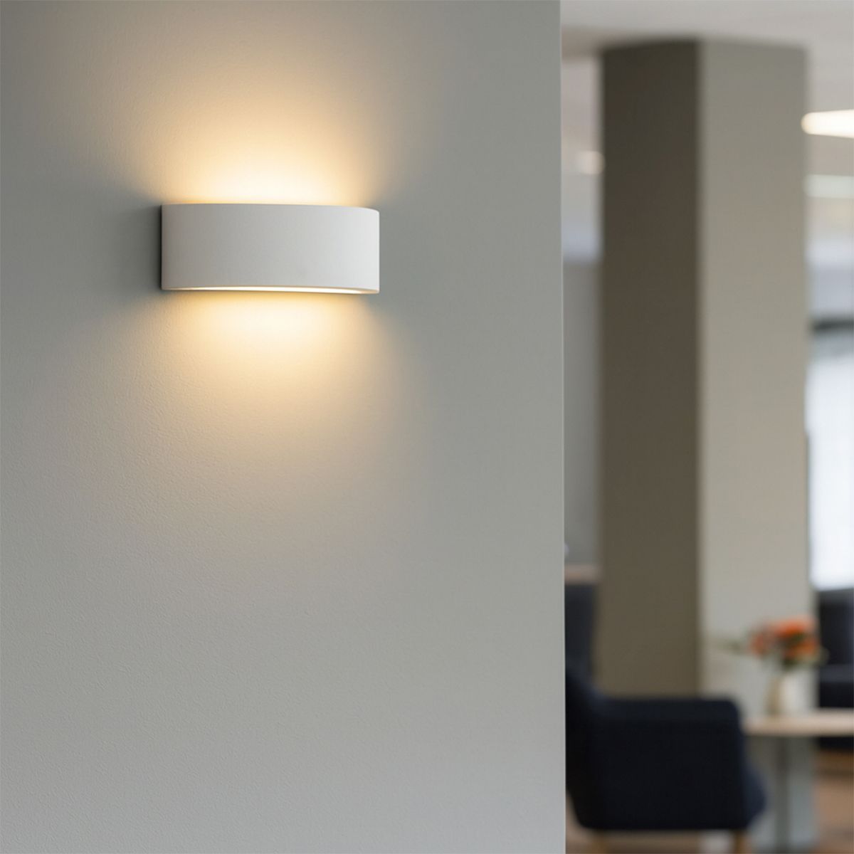 Landelijke wandlamp gips wit - Aurel Novo
