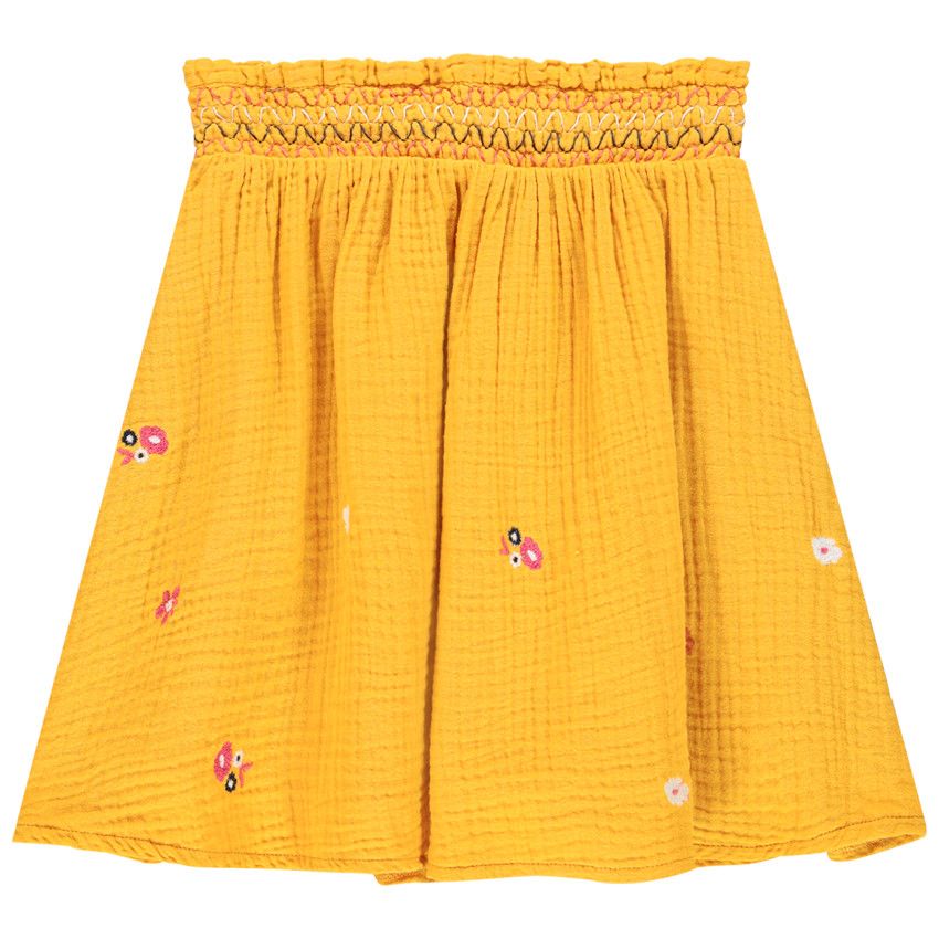 Jupe jaune à fleurs pour enfant fille - Jaune