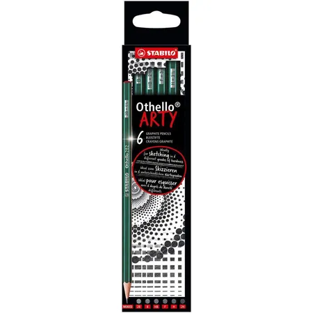 Bleistift - STABILO Othello - ARTY - 6er Pack - Härtegrad hart, jeweils 2x 4H, 3H, 2H