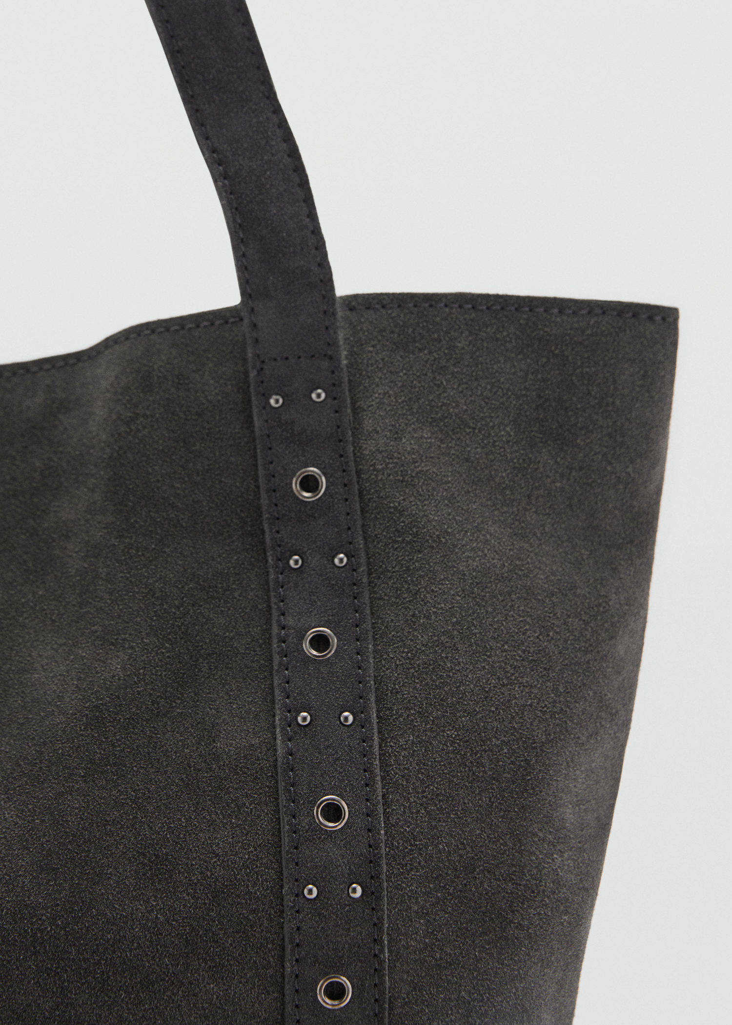 MANGO TEEN leren shopper antraciet