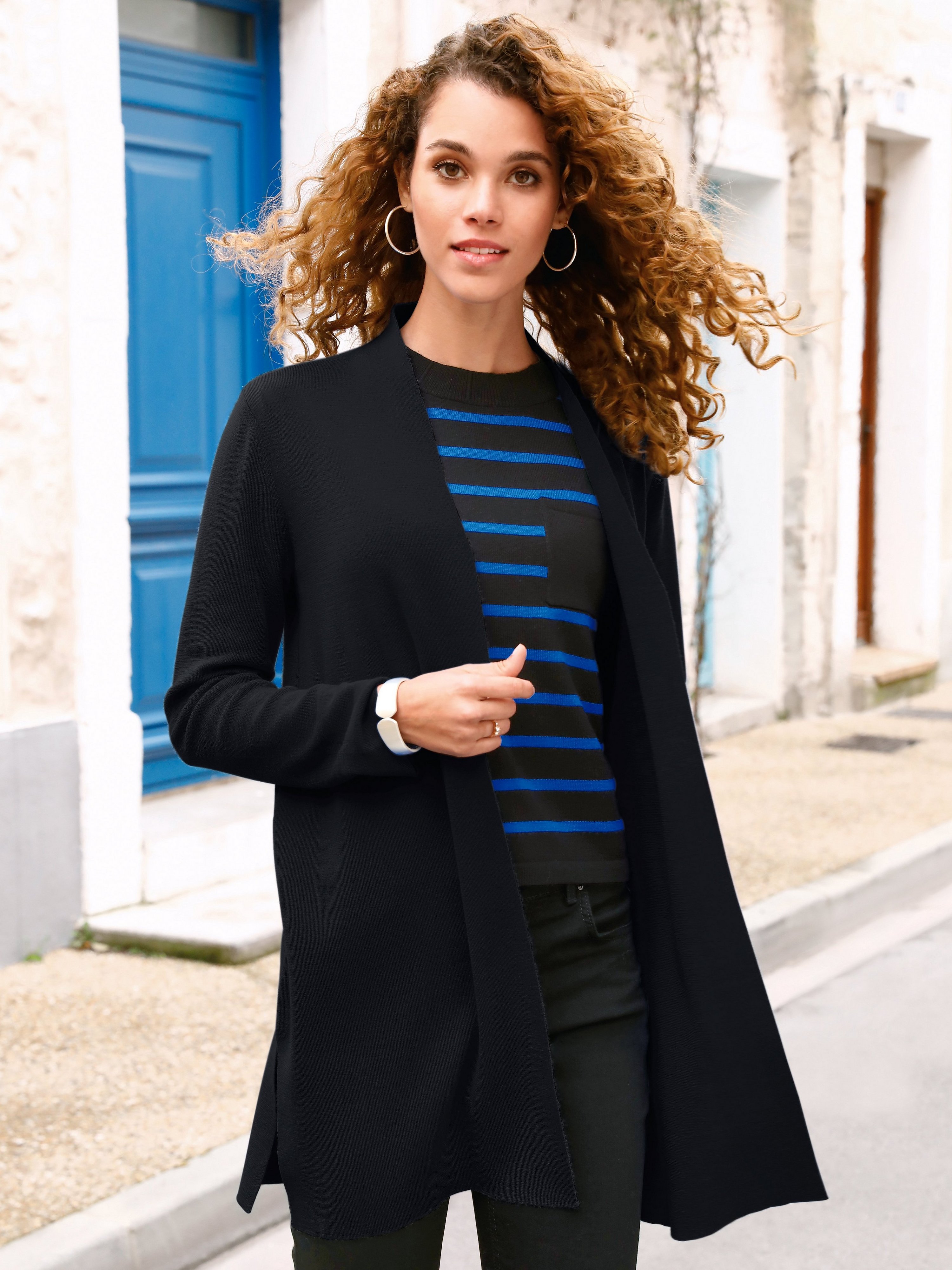 Long-Strickjacke