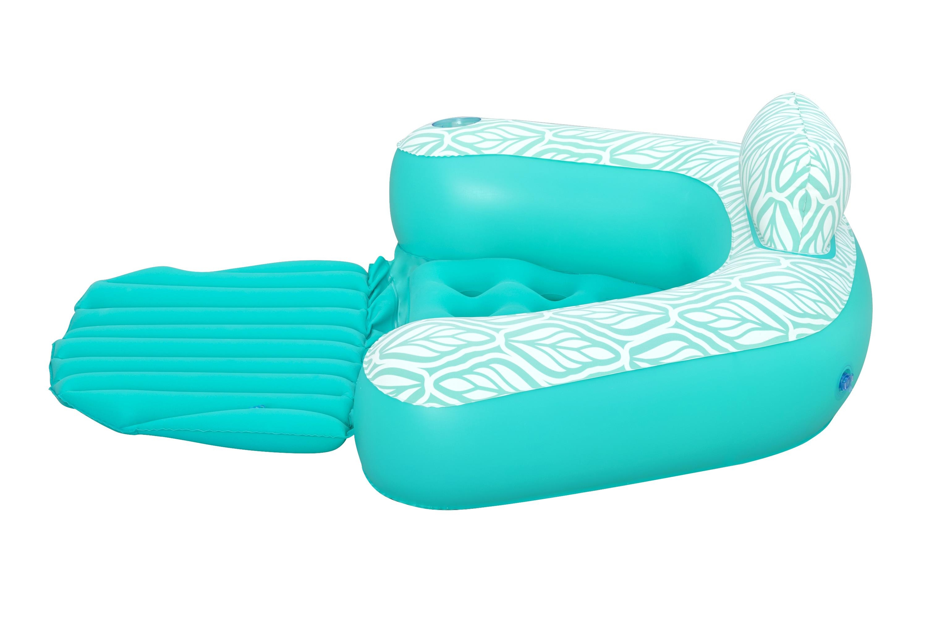 (132x113cm) Comfort Plush Deluxe Aufblasbarer Pool Sessel Wasser Luftmatratze Liegesofa Badeinsel (43719) - Türkis